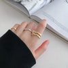 Bague ondulée simple en argent