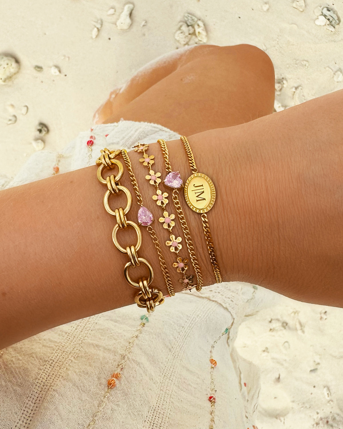 Bracelet en pierre de naissance en forme de cœur