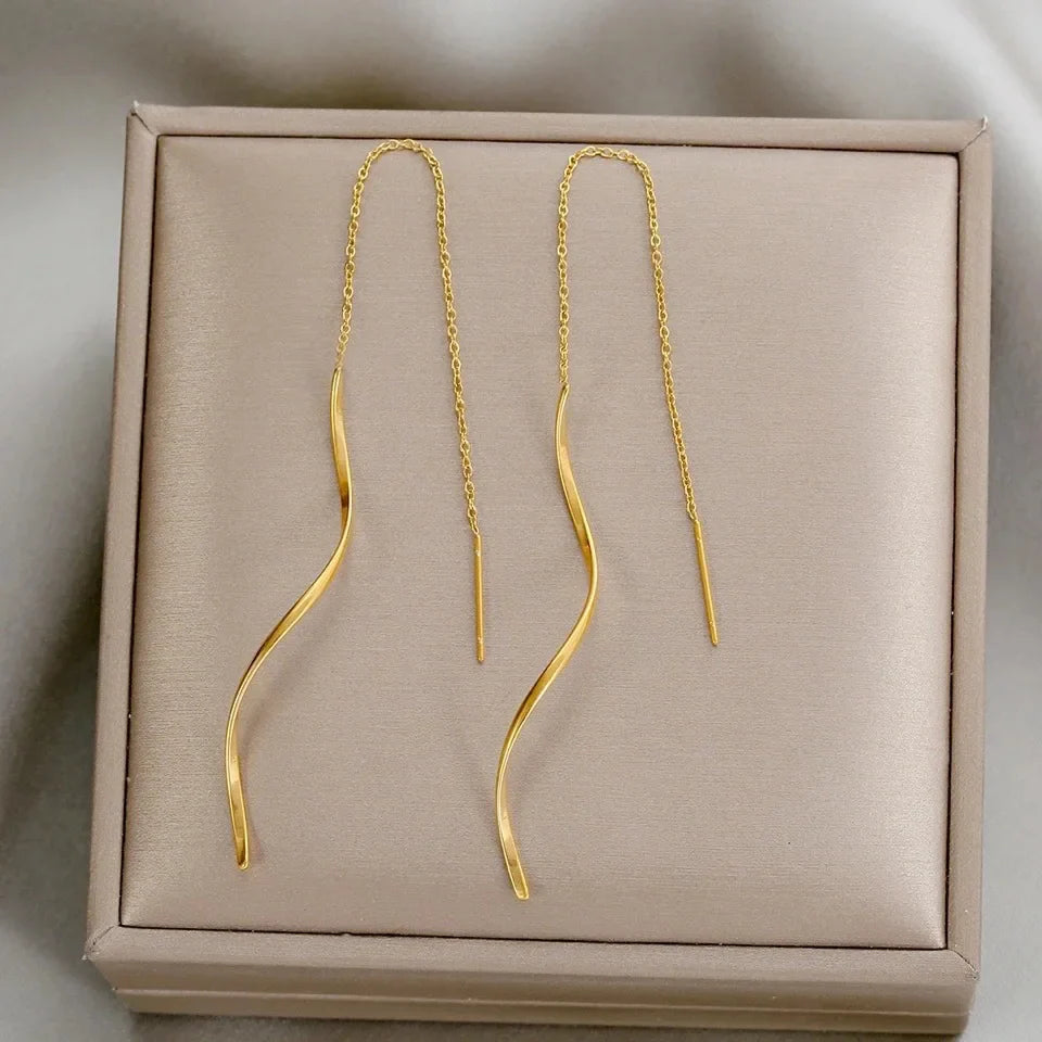 Boucles d'oreilles en forme de vagues