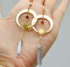 Boucles d'oreilles en cristal naturel lune-étoiles – Elara