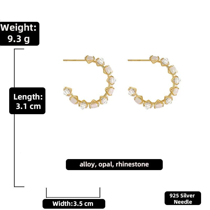 Boucles d'oreilles en opale iridescente