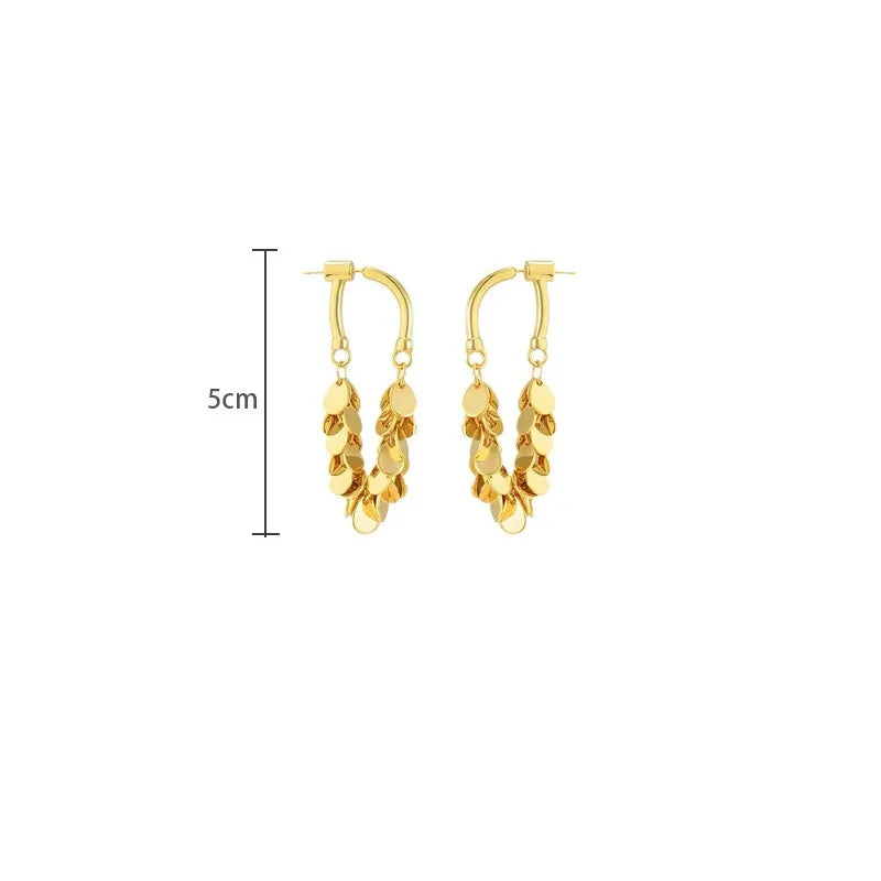 Boucles d'oreilles longues à franges en sequins