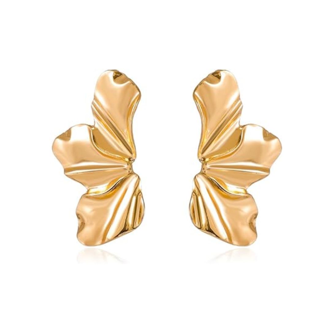 Boucles d'oreilles en pétales dorés
