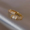Bague réglable en design Opale-Bambou