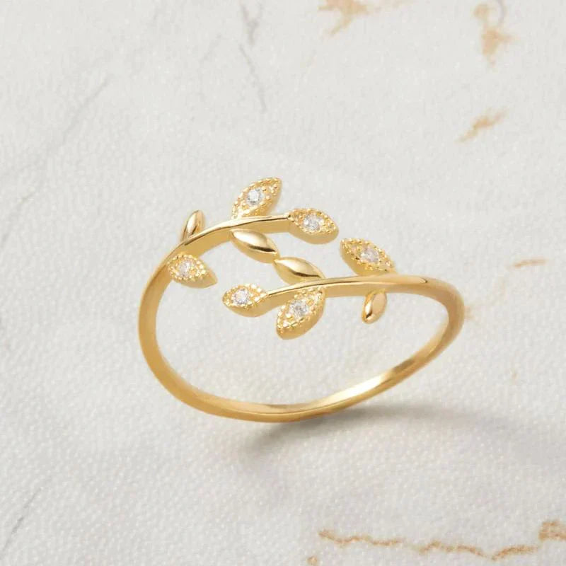 Bague en forme de feuille créative