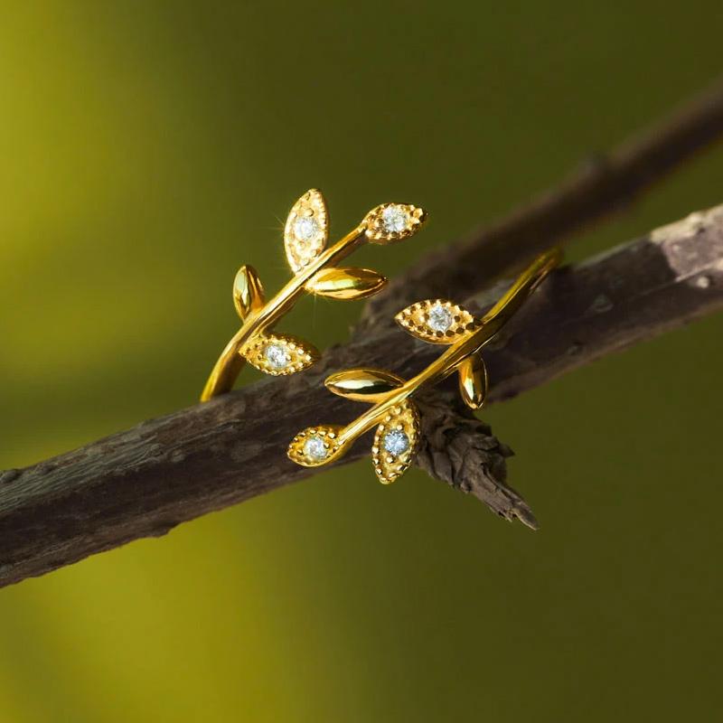 Bague en forme de feuille créative
