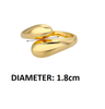 Bague ouverte avec perles dorées doubles