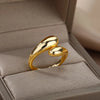 Bague ouverte avec perles dorées doubles