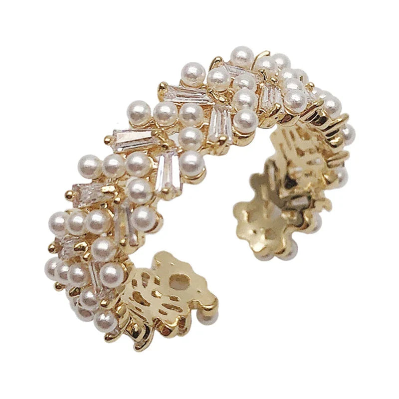 Bague ajustable en perles jolie