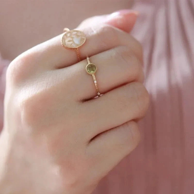 Bague de beauté en péridot vert frais