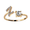 Bague en Argent avec Strass Alphabet