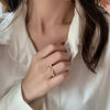 Bague réglable en design Opale-Bambou