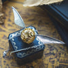 Boîte à Anneau Orb avec Ailes Dorées – Coffret à Bijoux de Luxe Portable