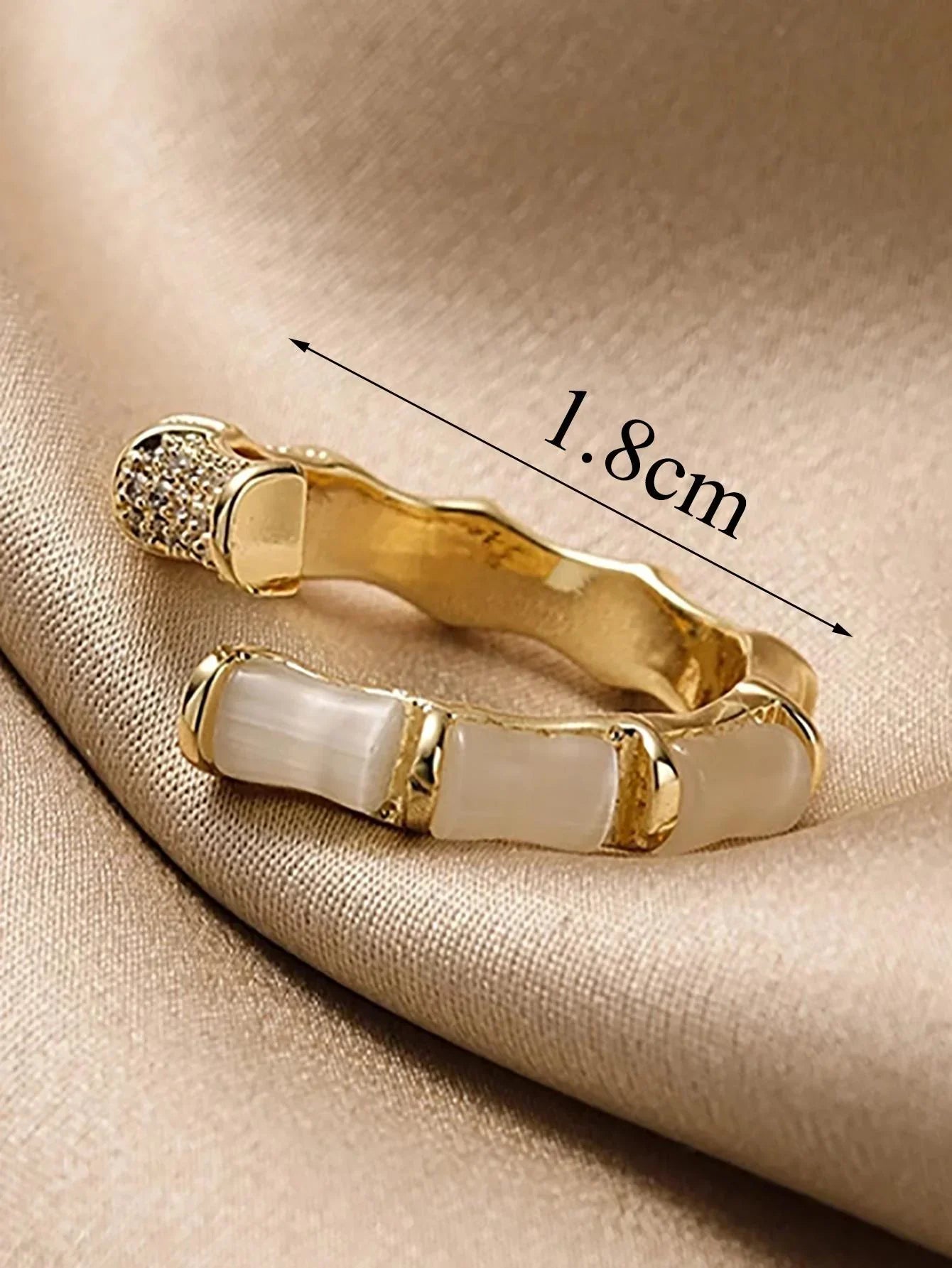 Bague réglable en design Opale-Bambou