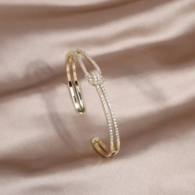 Bracelet en cristal nœud d'or