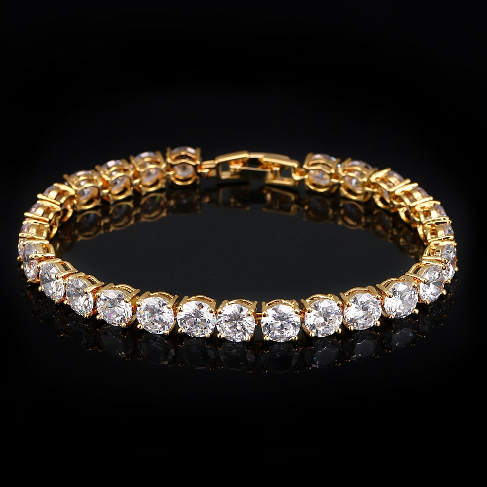 Bracelet de tennis avec cœur en cristal