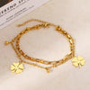 Bracelet en or avec trèfle à quatre feuilles