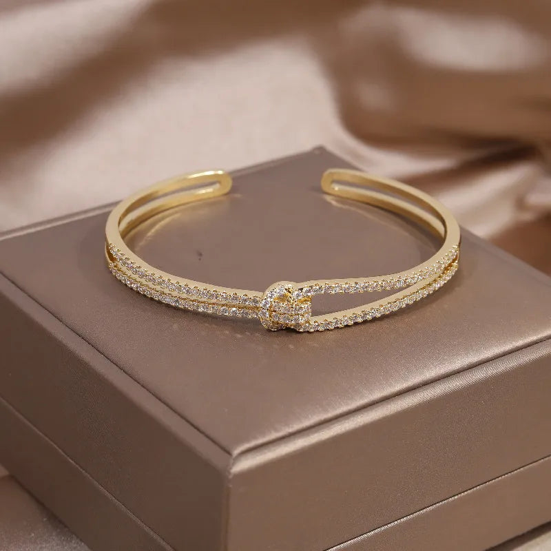 Bracelet en cristal nœud d'or