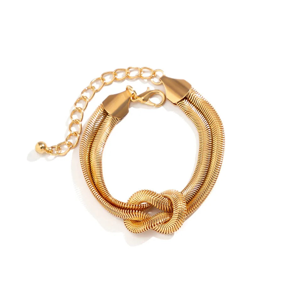 Bracelet en chaîne serpent noué