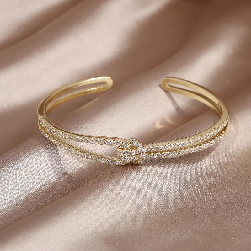Bracelet en cristal nœud d'or