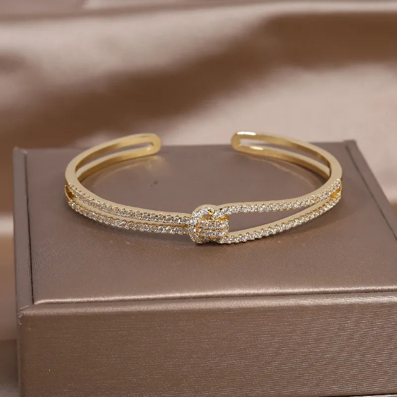 Bracelet en cristal nœud d'or