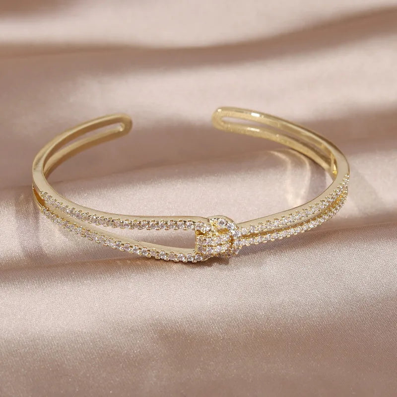 Bracelet en cristal nœud d'or