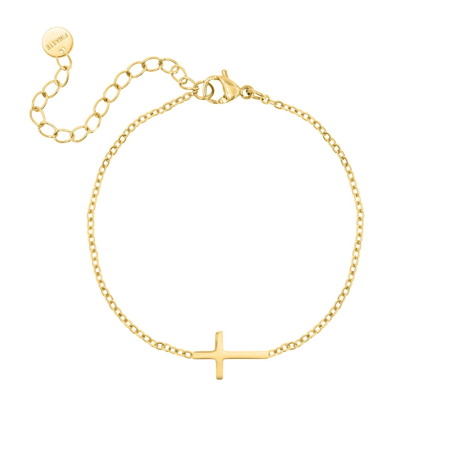 Bracelet croix en or et argent