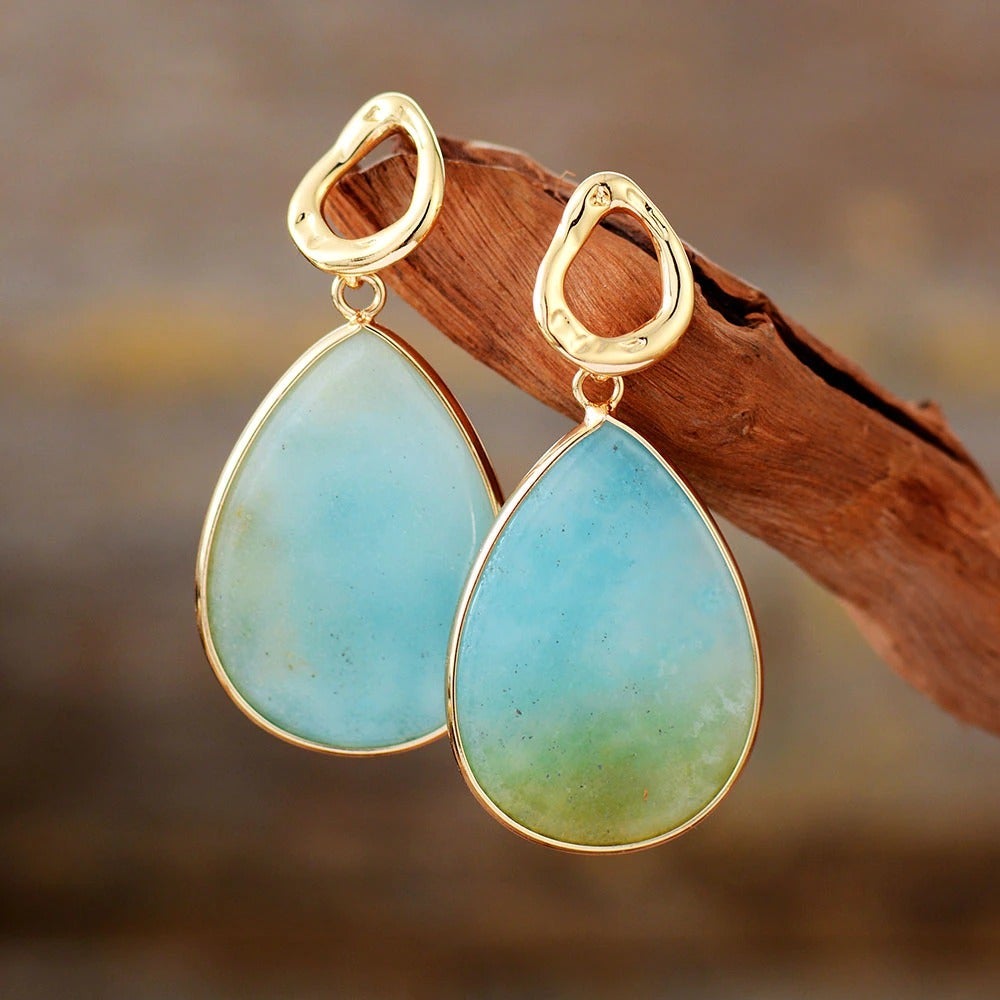 Boucles d'oreilles Amazonite Tropicale - Amara