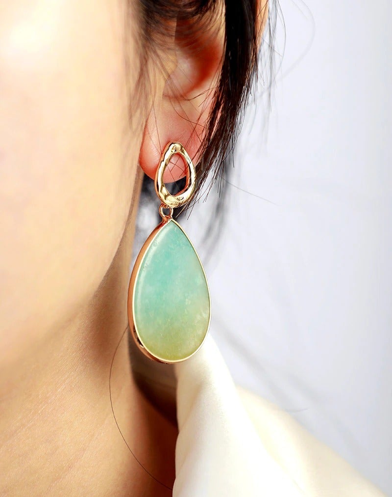 Boucles d'oreilles Amazonite Tropicale - Amara