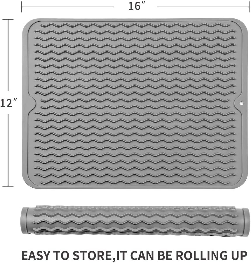 Tapis de séchage en silicone écologique - Polyvalent et résistant à la chaleur