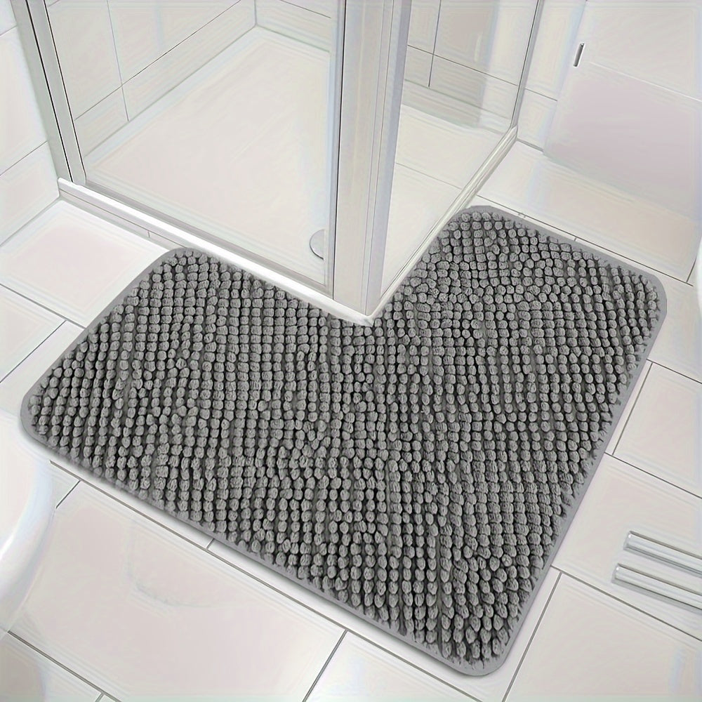 Tapis de douche d'angle antidérapant en forme de L - Evelyn
