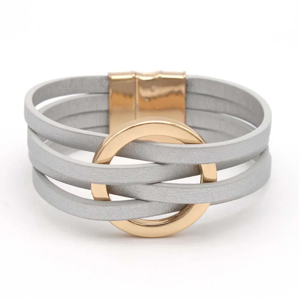 Bracelet en cuir O à plusieurs couches