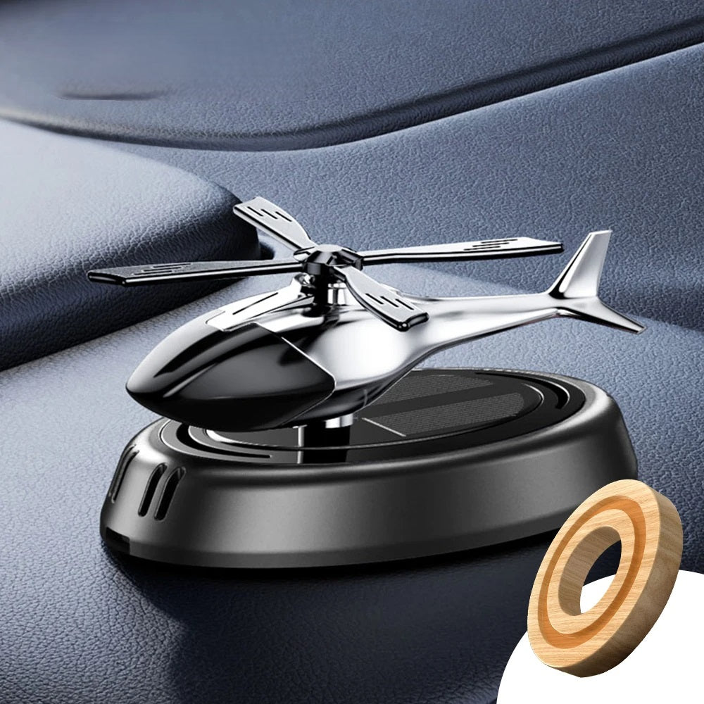Désodorisant de Voiture Hélicoptère Solaire – Diffuseur d'Aromas Rotatif pour un Conduite Luxueuse