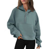 Sweat à Capuche Fleece à Demi-Zip – Pull Élégant pour Femmes pour des Tenues Confortables d'Automne/Hiver et des Couches de Streetwear