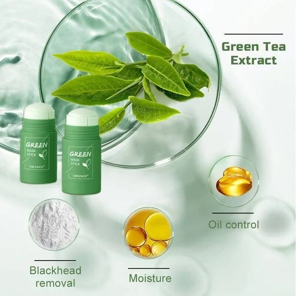 Bâton de Masque au Thé Vert - Masque Visage Purifiant & Hydratant