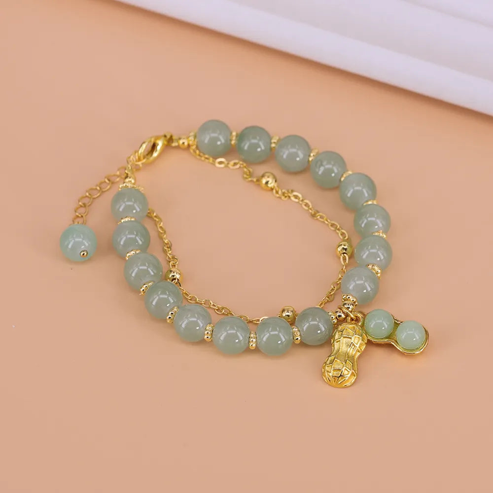Bracelet en jade Hetien avec accent doré