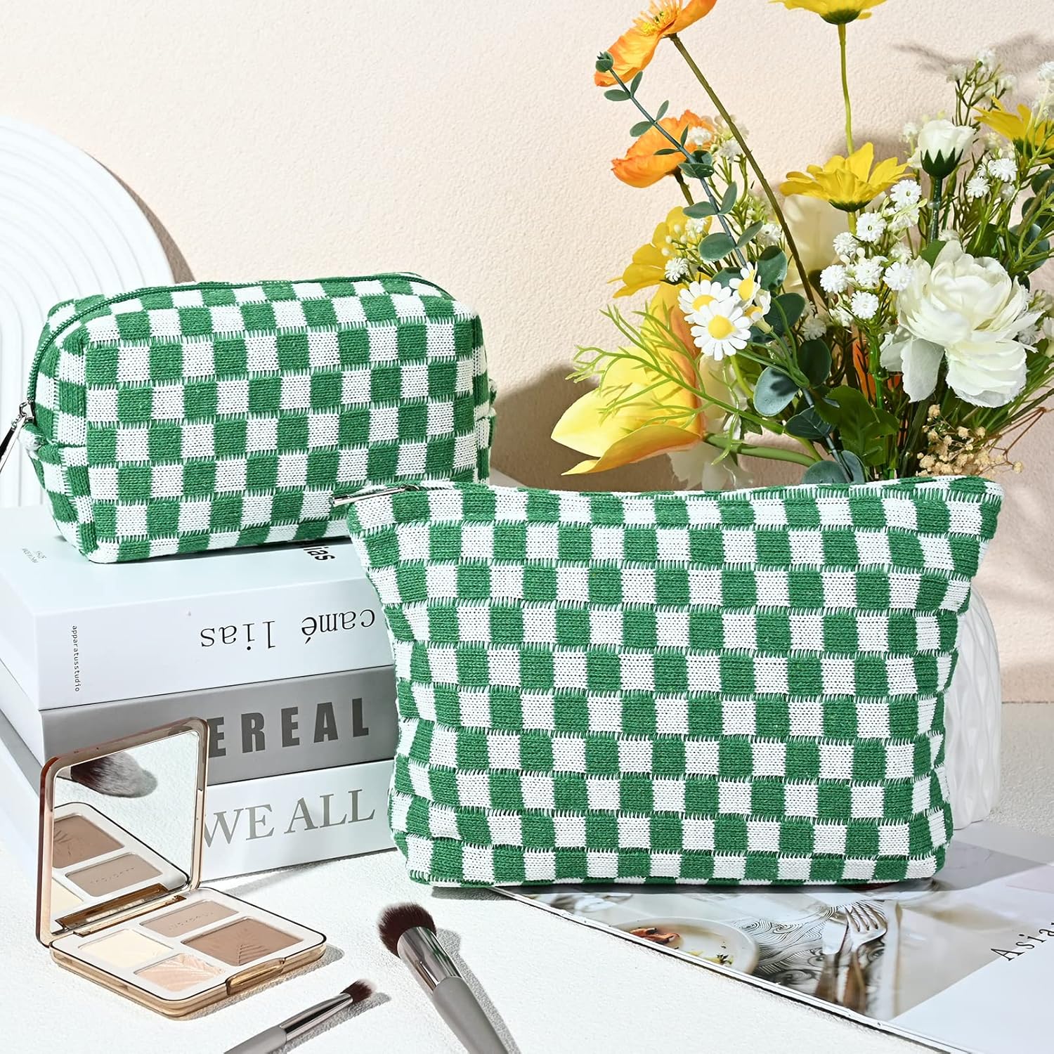 Trousse de Maquillage à Carreaux Indispensable