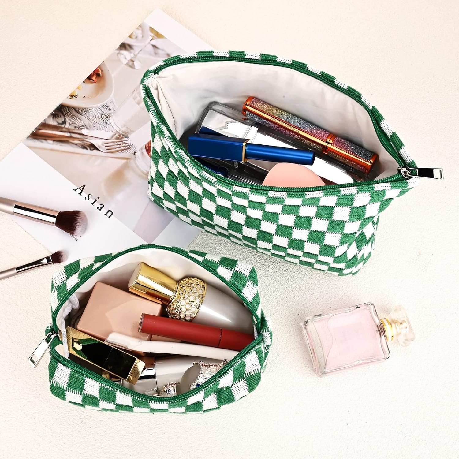 Trousse de Maquillage à Carreaux Indispensable
