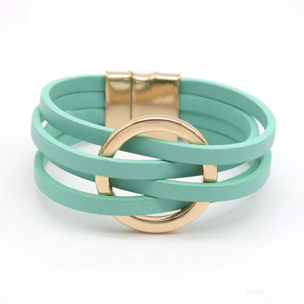 Bracelet en cuir O à plusieurs couches