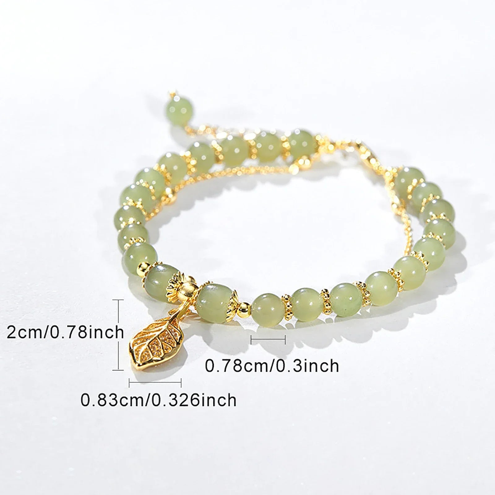 Bracelet en Jade Feuille