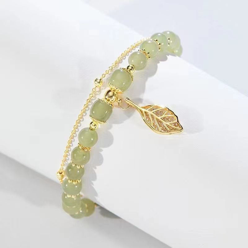 Bracelet en Jade Feuille