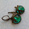 Boucles d'oreilles en goutte de pierre de lune libellule