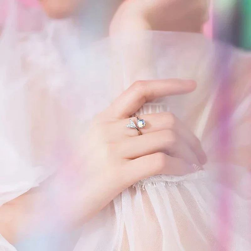 Bague en pierre de lune ajustable
