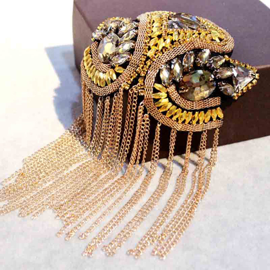 Strass | Chaîne d'épaule faite à la main Strass Mode Frange