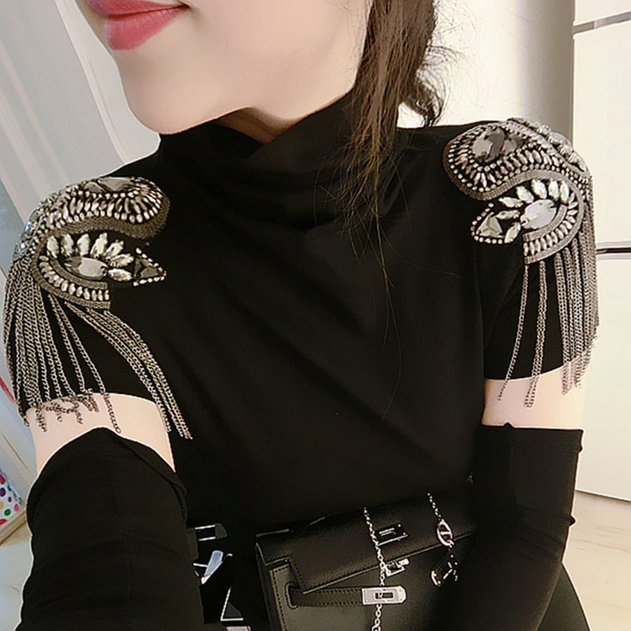 Strass | Chaîne d'épaule faite à la main Strass Mode Frange