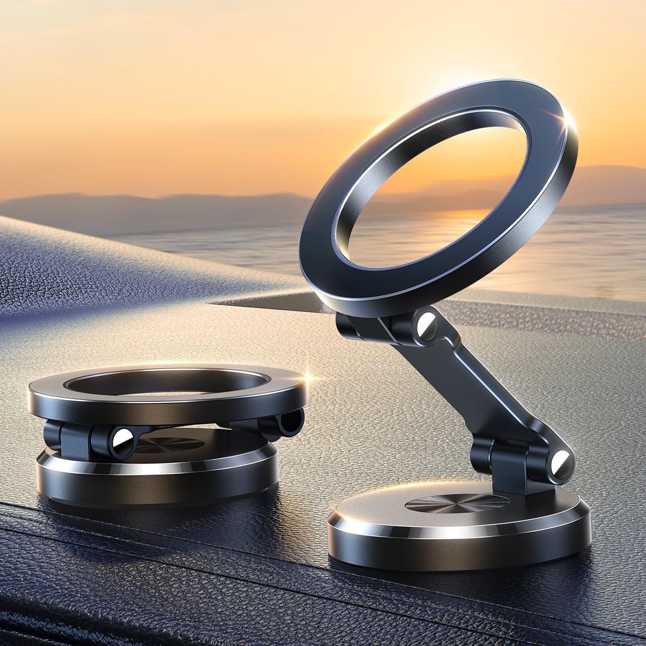 Support de téléphone magnétique pliable 360° pour voiture - Stable et réglable