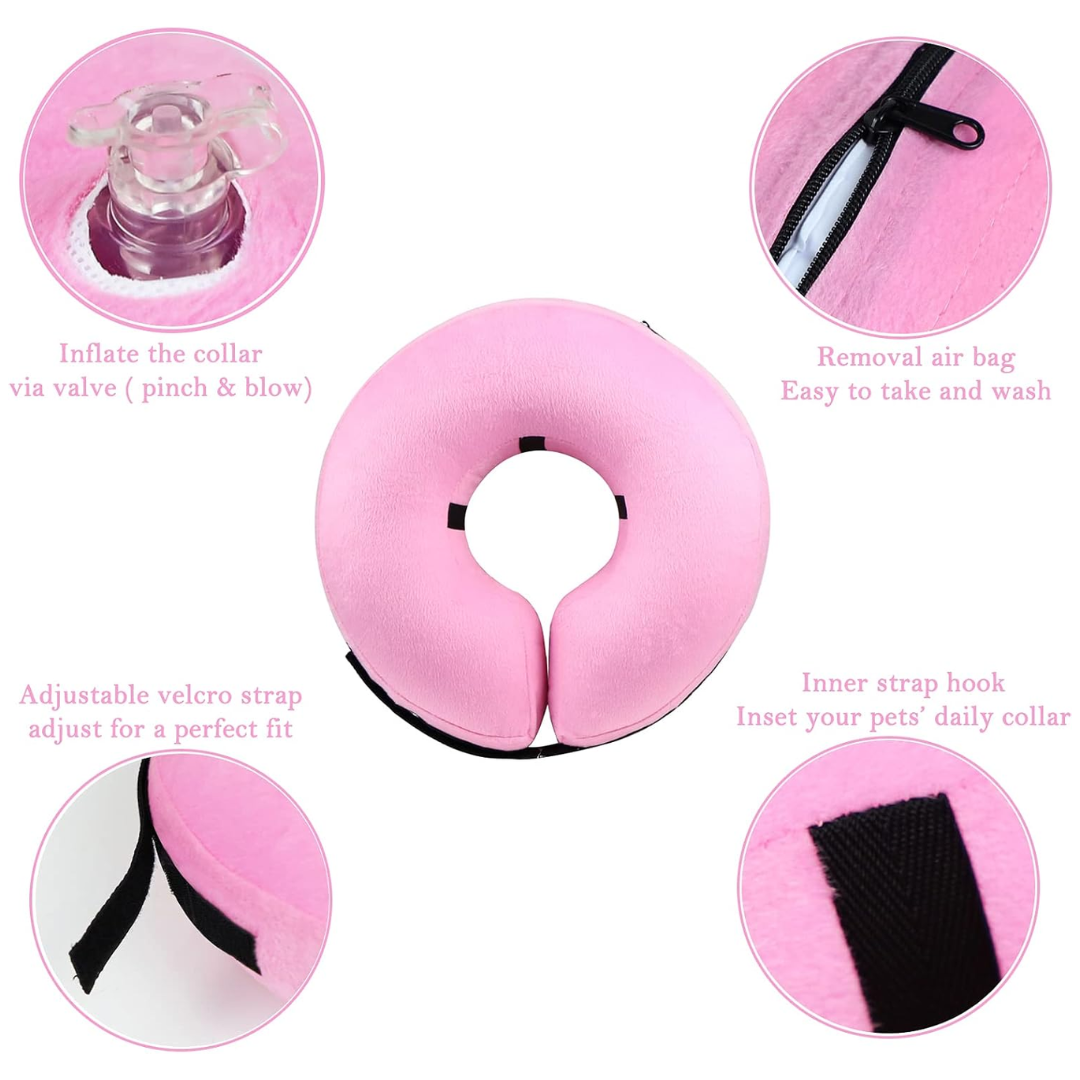 Collier de chien gonflable protecteur - Anneau de récupération doux et confortable