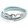 Bracelet en cuir simple en forme de cœur