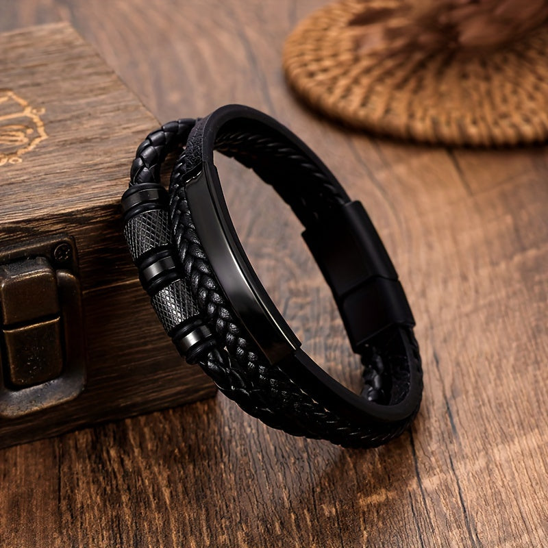Bracelet Homme | Design Tressé | Boucle Magnétique
