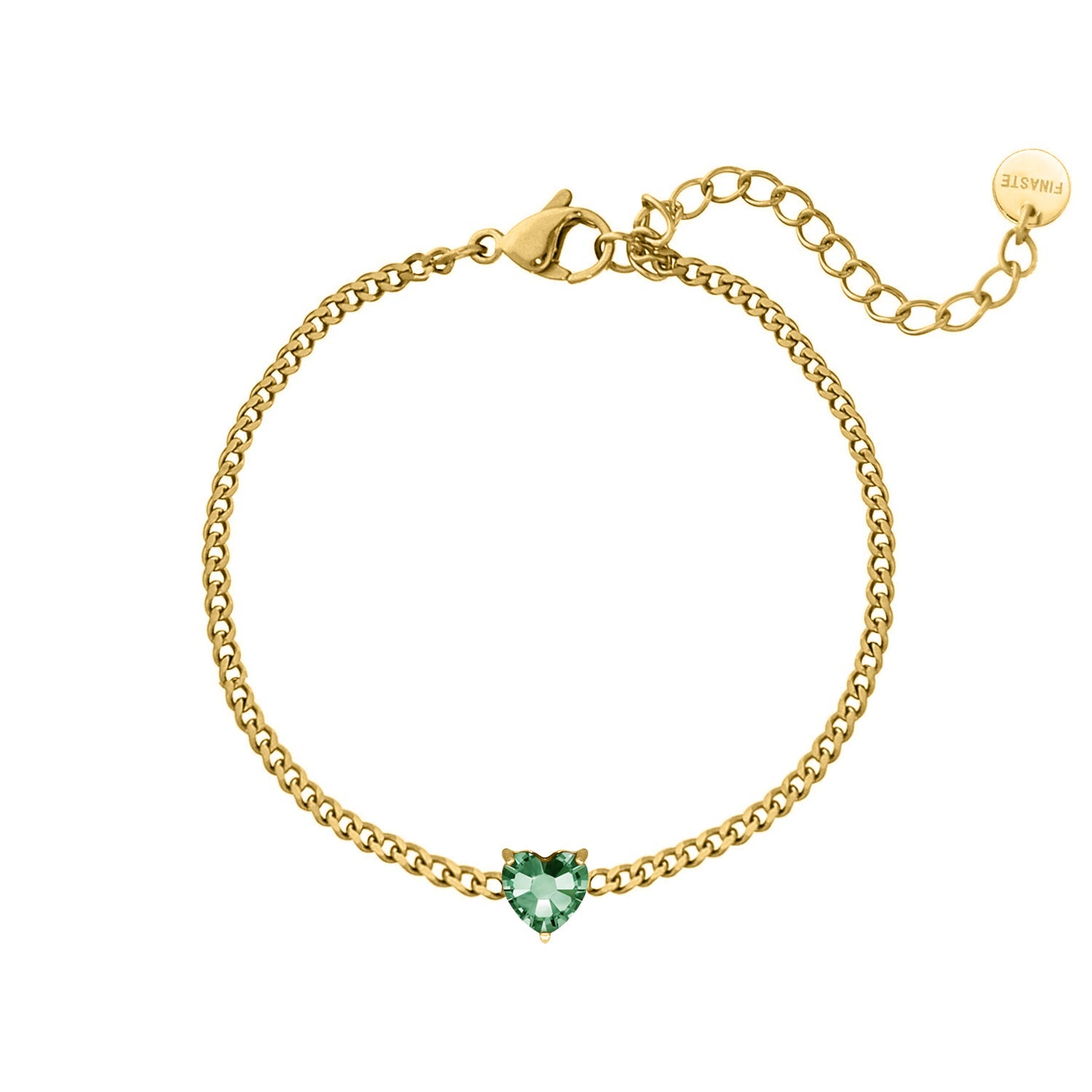 Bracelet en pierre de naissance en forme de cœur